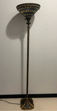 Load image into Gallery viewer, Tiffany Style Torchiere Floor Lamp with Antique Brass Finish