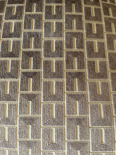 Load image into Gallery viewer, Grey & Cream Velvet Geometric Patterned Wing Chair