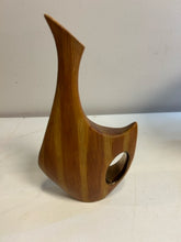 Load image into Gallery viewer, Faux Teak Ceramic Sealed Decanter with Copper Lined Handle