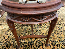 Load image into Gallery viewer, Vintage Occasional Table with Removable Glass Tray Top with Brass Handles