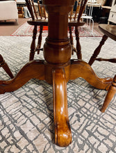 Load image into Gallery viewer, Walnut Dining Table with Four Spindle Back Windsor Chairs & One 12" Leaf and Pads from Ethan Allen
