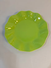 Load image into Gallery viewer, Four Green Ruffled Dinner Plates/Platters from Crate & Barrel