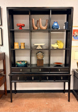 Load image into Gallery viewer, Two Piece Black Ming Display Cabinet from Ethan Allen