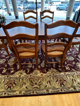Load image into Gallery viewer, Dining Room Table with Two 18" Leaves, 4 Rush Seat Side Chairs & 2 Arm Chairs from Walter Wabash