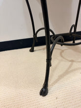 Load image into Gallery viewer, Faux Granite Top Occasional Table with Black Iron Base, Ram Head Detailing