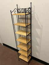 Load image into Gallery viewer, Petite Wrought Iron Shelving with Blonde Wood Shelves