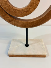 Load image into Gallery viewer, Mango Wood Abstract Circular Sculpture on Marble Base