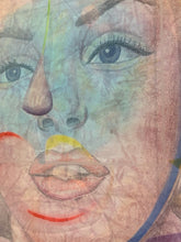 Load image into Gallery viewer, Hand Painted Infused Glass with Pencil Drawing of Marilyn Monroe by Chicago Artist Walter Fydryck, signed