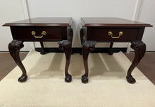 Load image into Gallery viewer, Pair of Mahogany End Tables with Claw Feet from Thomasville