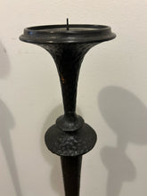 Load image into Gallery viewer, Set of 3 Hammered Black Wrought Iron Floor Candleholders from Pottery Barn