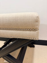Load image into Gallery viewer, Linen Upholstered Bench with Nail Head Detail from Uttermost