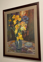Load image into Gallery viewer, Original Still Life Yellow & Blue Flowers in Vase by Czeslaw Jan Pyrgies, signed
