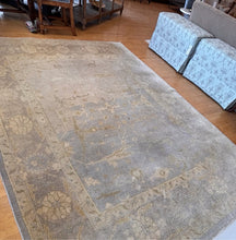 Load image into Gallery viewer, Grey and Beige Oushak Style Wool Blend Area Rug
