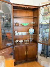 Load image into Gallery viewer, Vintage Two Door Glass Front Lighted Display Cabinet with Brass Hardware from Baker, Knapp & Tubbs