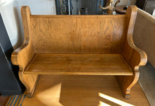 Load image into Gallery viewer, Vintage Oak Church Pew