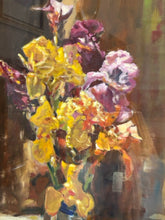 Load image into Gallery viewer, Origiinal Still Life Yellow & Pink Flowers in Vase by Czeslaw Jan Pyrgies, signed