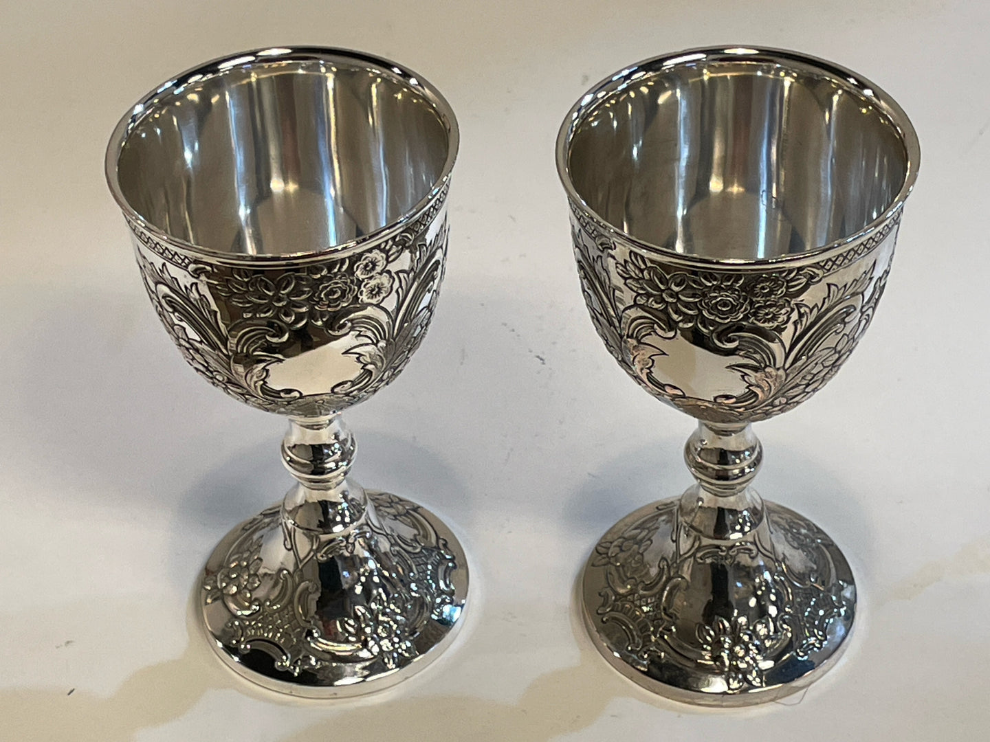 Pair of Small  Silver Goblets