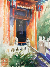 Load image into Gallery viewer, Framed Giclee "Hong Kong Temple" by Nancie King Mertz, signed with Certificate of Authenticity