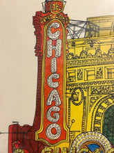 Load image into Gallery viewer, Framed Caricature Print "Chicago Theater" by Ron Crawford