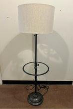 Load image into Gallery viewer, Rubbed Bronze Glass Top Floor Lamp Table