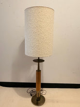 Load image into Gallery viewer, MCM Table Lamp with Wood and Brass Base from Stiffel