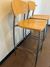 Load image into Gallery viewer, Pair of Maple and Steel Barstools from Elite Modern
