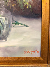 Load image into Gallery viewer, Original Oil of Red and White Flowers by Stefan, signed