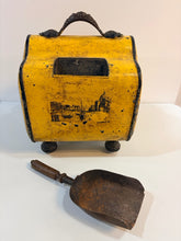 Load image into Gallery viewer, 19th Century Antique Tole Coal Scuttle with Black Transfer Military Scenes