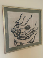 Load image into Gallery viewer, Chinese "Aspara" Hanging Scroll Rubbing in Gold Frame with Plexiglass