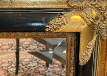 Load image into Gallery viewer, Black Beveled Mirror with Gold Accents