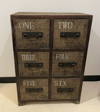 Load image into Gallery viewer, Rustic Six Drawer Cabinet Labeled with Numbers
