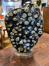 Load image into Gallery viewer, Heavy Chinese Peony Meditation Stone on Separate Wood Base