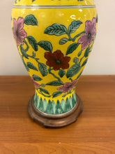 Load image into Gallery viewer, Vintage Chinese Famille Jaune Porcelain Vase Lamp