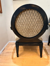 Load image into Gallery viewer, Pair of Tan & Black Upholstered Arm Chairs