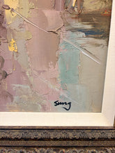 Load image into Gallery viewer, Large Original Oil Painting of European Street Scene by Sung, signed