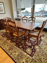 Load image into Gallery viewer, Dining Room Table with Two 18" Leaves, 4 Rush Seat Side Chairs & 2 Arm Chairs from Walter Wabash