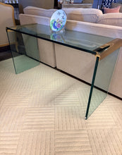 Load image into Gallery viewer, Heavy Glass & Brass Console Table (3 separate pieces)