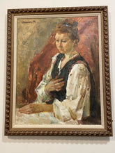 Load image into Gallery viewer, Framed Original Oil Painting of Woman, signed
