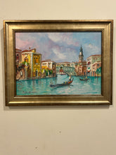 Load image into Gallery viewer, Original Oil Painting of Venetian Canal Scene, signed