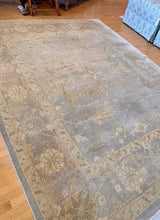 Load image into Gallery viewer, Grey and Beige Oushak Style Wool Blend Area Rug