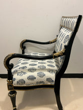 Load image into Gallery viewer, Limited Edition Commemorative Queen Elizabeth Regency Chinoiserie Arm Chair with Gold Leaf Accents from Highland House