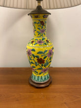 Load image into Gallery viewer, Vintage Chinese Famille Jaune Porcelain Vase Lamp