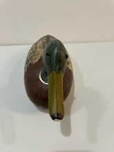 Load image into Gallery viewer, Hand Carved Wood Mallard Drake Decoy by Tom Winter, signed