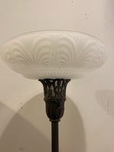 Load image into Gallery viewer, Vintage Torchiere Floop Lamp with Glass Shade, 3 way Switch from Marshall Fields
