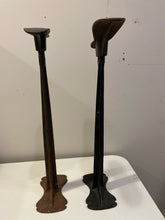 Load image into Gallery viewer, Pair of Antique Cast Iron Shoemaker Cobbler's Stands