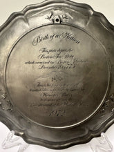 Load image into Gallery viewer, 1972 "Birth of a Nation" Pewter Plate from Worcester Pewter