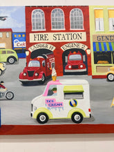 Load image into Gallery viewer, Colorful Canvas Art Print of Vehicles from Pottery Barn Kids