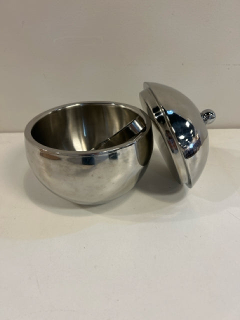 Stainless Steel Sphere Ice Bucket with Tongs from Crate & Barrel