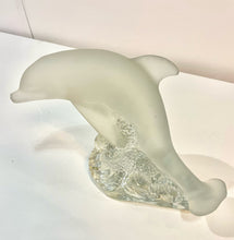 Load image into Gallery viewer, Vintage Frosted Crystal Dolphin Figurine from Goebel