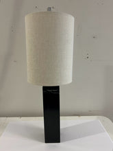 Load image into Gallery viewer, Delaney Black Marble Column Lamp with Tan Shade from Uttermost